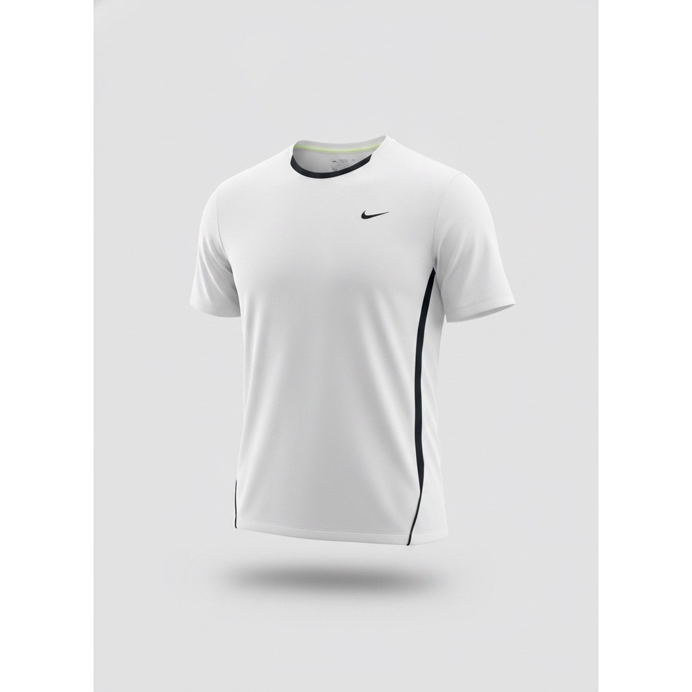 Nike Fit Dry Mens XXL White with black strip performance Tennis Athletic Shirt